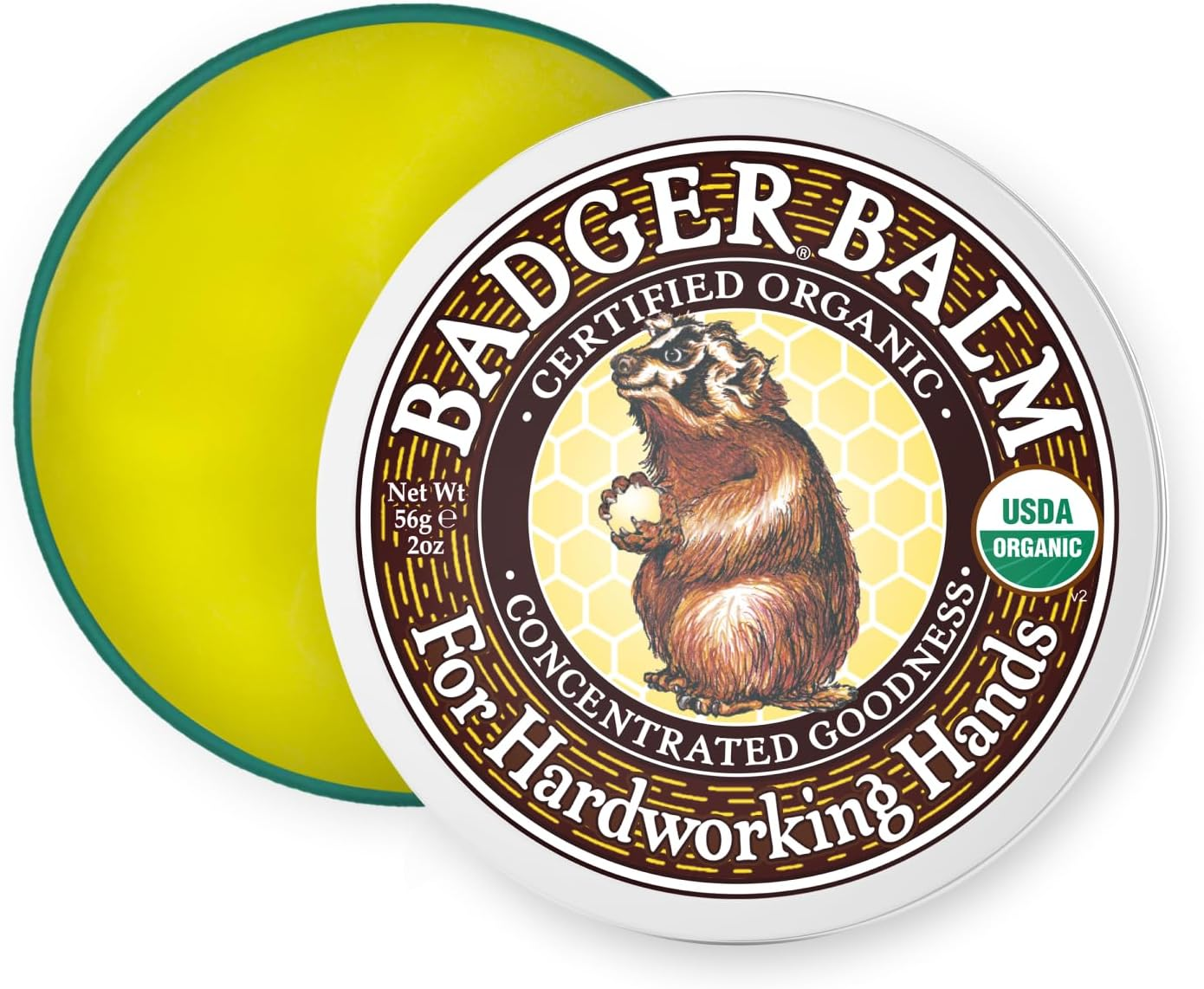Badger Balm Original 2Oz Tin Organic Healing Hand Moisturizer Cracked Dry Skin image number 6