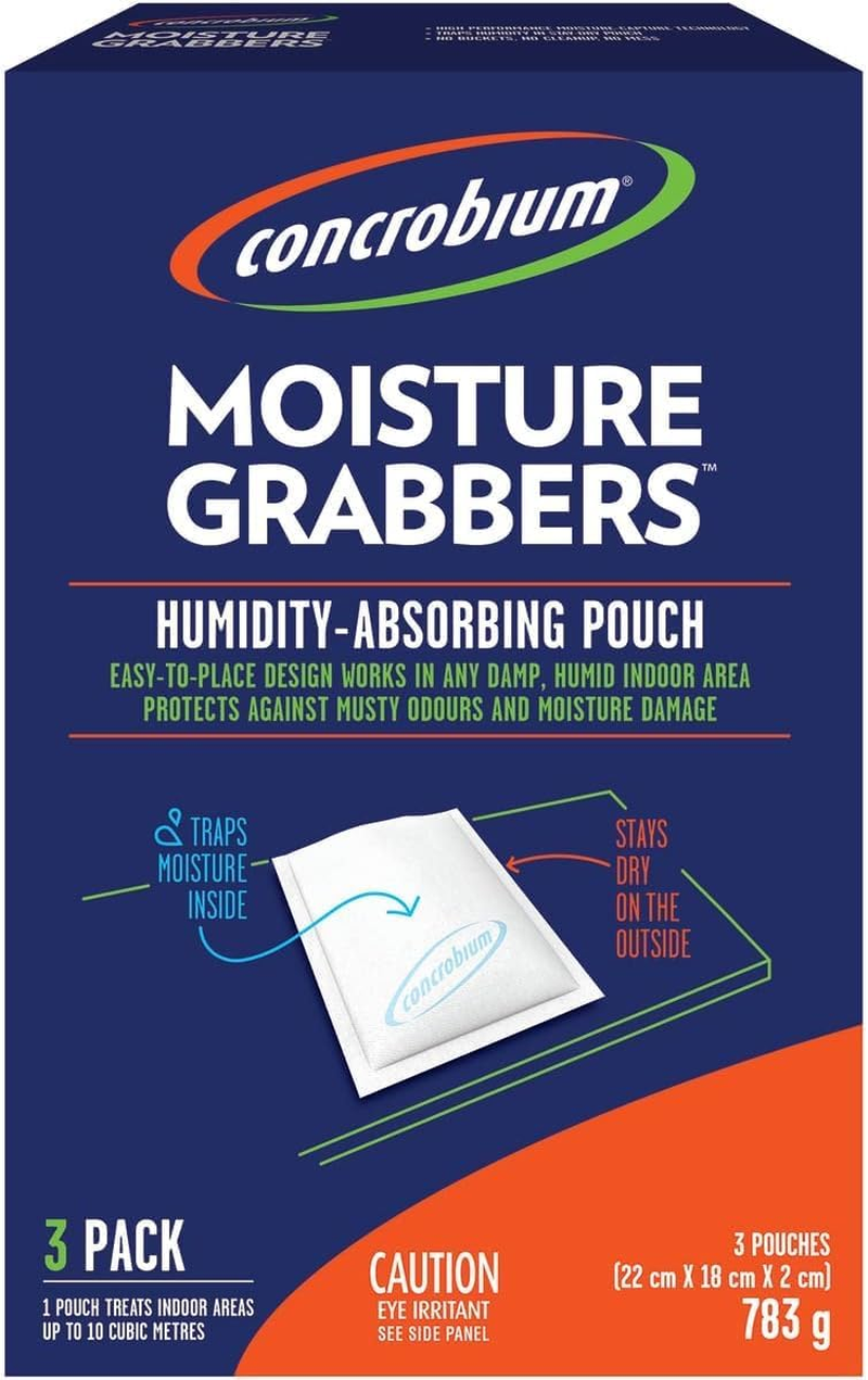 Concrobium 1Kg Moisture Grabbers XL Humidity Absorbing Pouch &ndash; Large Indoor Area Absorber & Trap, Ideal for Basements, Attics, Garages, Boats & Rvs, Effective Flood Damage Management image number 3