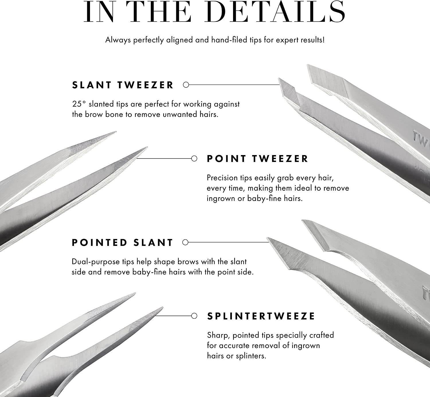 Tweezerman Stainless Steel Point Tweezer - Silver image number 4