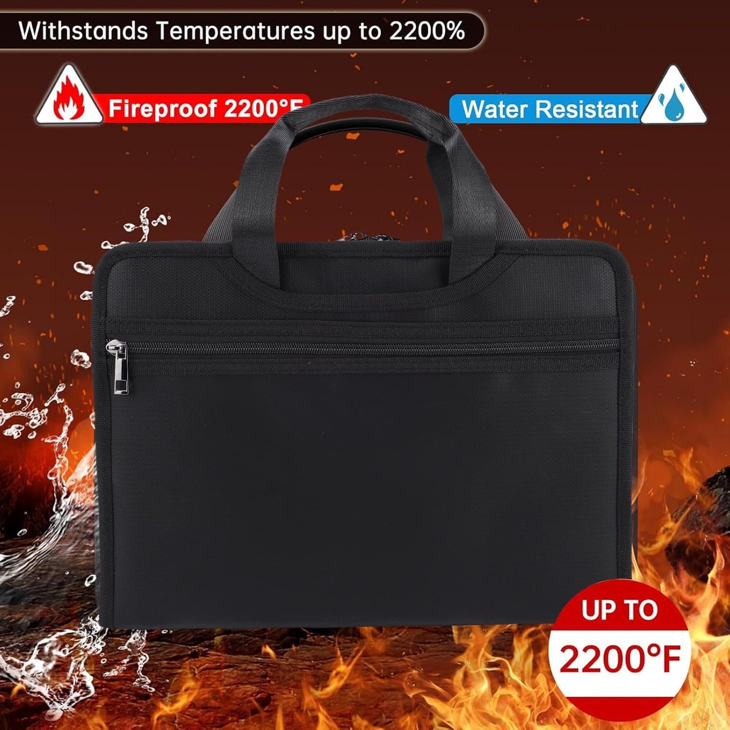 Luocute Fireproof Document File Bag, Expandable Accordion Organizer with Lock, Zipper & Labels, Large 12 Pocket Portable Folder for Important Files,Documents,Passport image number 5