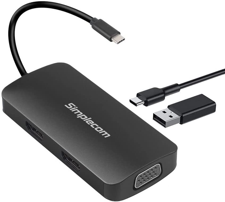 Simplecom DA450 5-In-1 USB-C Multiport Adapter MST Hub with VGA and Dual HDMI image number 1