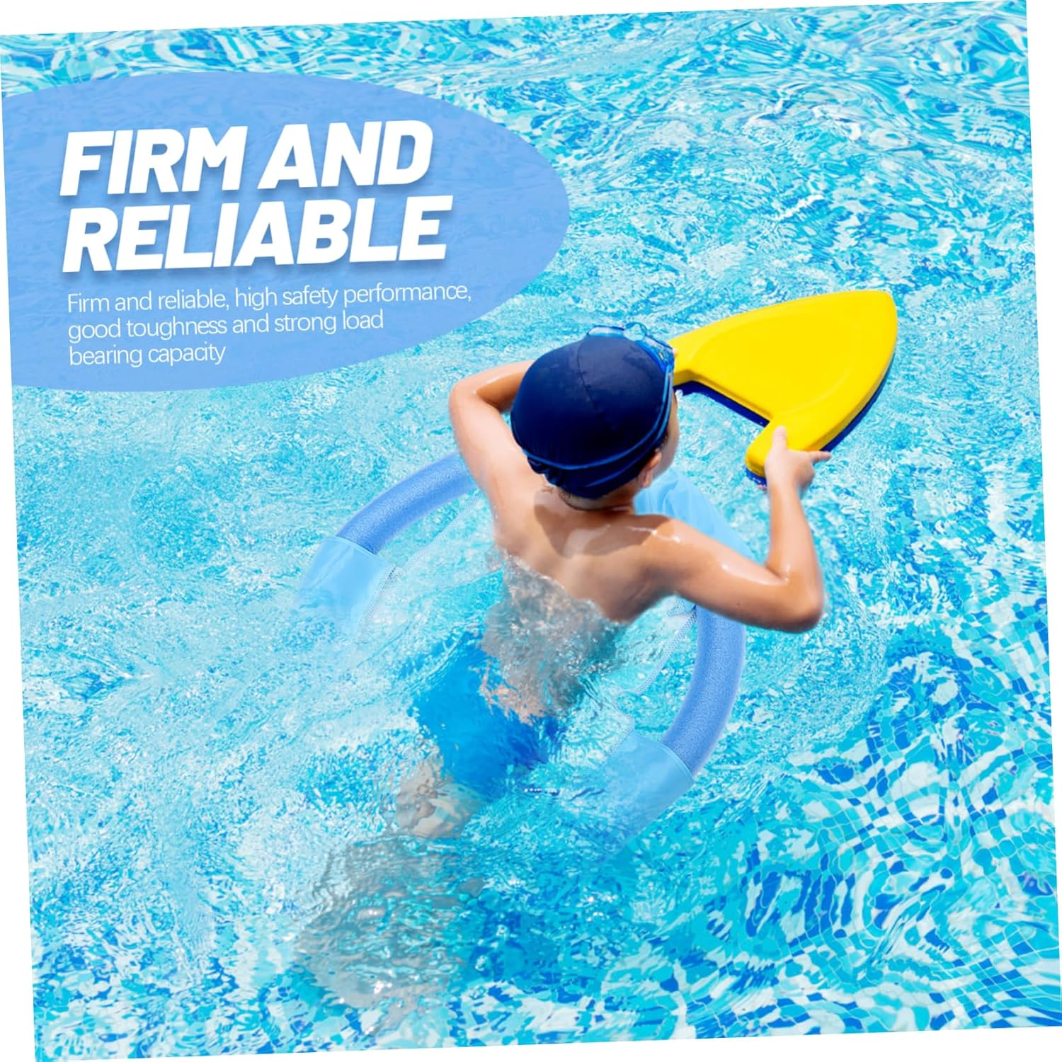 Vaguelly Swimming Floating Chair Net Pool Float for Adults and Children 6.5X150Cm Blue Water Hammock Mesh Sling Chair Noodle Sling Pool Float Swimming Accessories image number 1