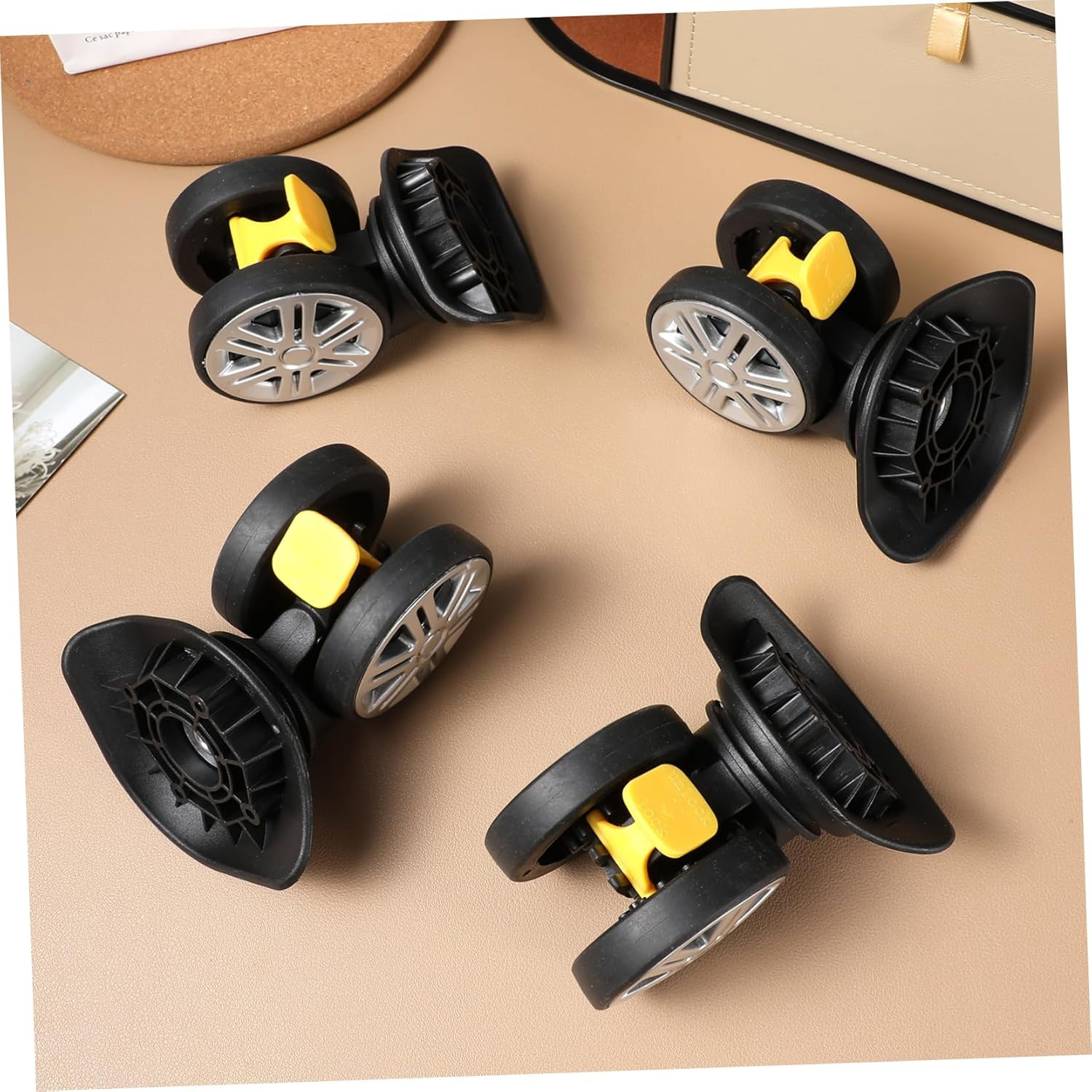 Anneome 4Pcs Replacement Wheel for Suitcase and Luggage Silent Swivel Wheels Luggage Repair Kit for Trolley and Trunk Use image number 2