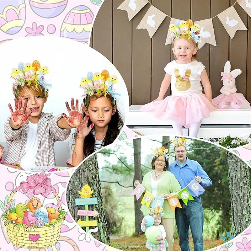 Easter Headband, Easter Chick Headbands Cute Hen&rsquo;S Egg Boppers Felt Hairbands Eastercostume Photo Booth Props Colorful Easterparty Decorations Favors for Women image number 6