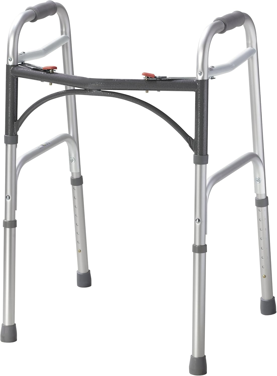 Drive Medical 10200-1 Deluxe Two Button Folding Walker, Silver image number 1