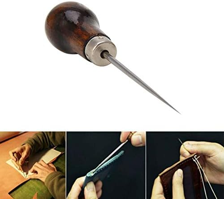 Tooloflife Awl Gourd Shape Awl Tailors Awl Wood Handle Scratch Awl Sewing Awl Tool Ideal for Arts and Craft, Home Repair, Woodwork, Tailoring, or Leatherwork image number 2