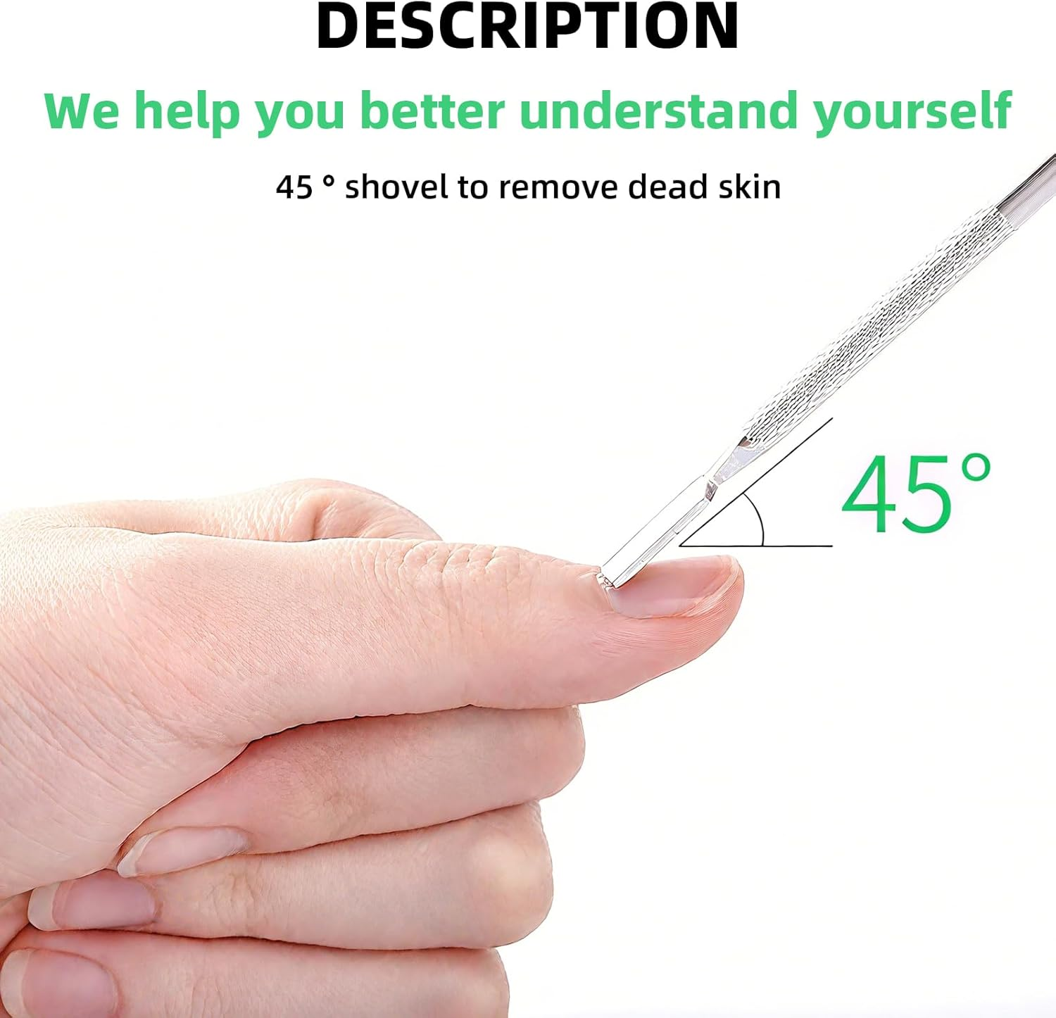 Hzqzaoan Cuticle Pusher & Cuticle Remover Set of 2 - Professional Nail Tools Kit - Worthy Manicures: Stainless Steel Anti-Slip Pusher, Trimmer Stick & Under-Nail Cleaner for Perfect At-Home Care! image number 2