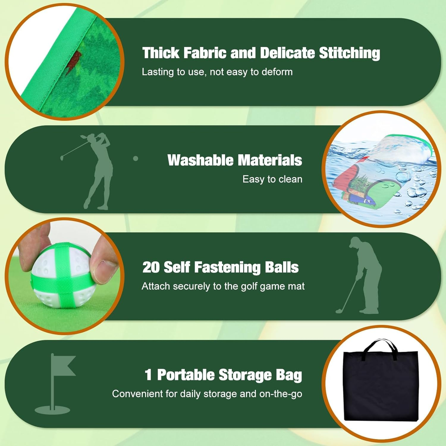 Golf Game Golf Chipping Game, Double Sided Golf Game & Golf Hitting Mat plus for Kids Adults, Indoor Golf Games Practice Mat with 20 Sticky Balls And10 Darts image number 4