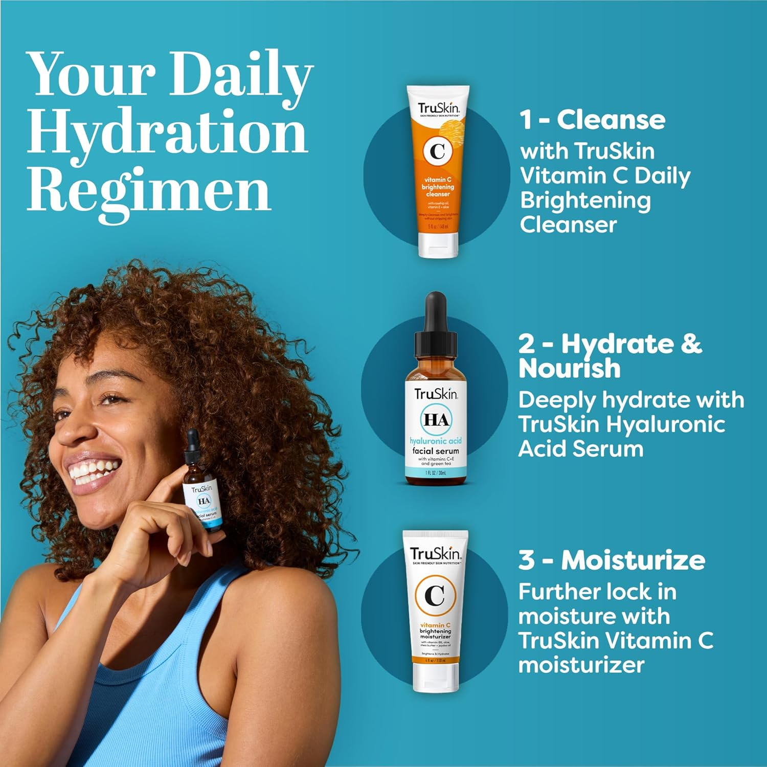 Truskin Botanical Hyaluronic Acid Hydrating Face Serum, 1 Fl Oz.