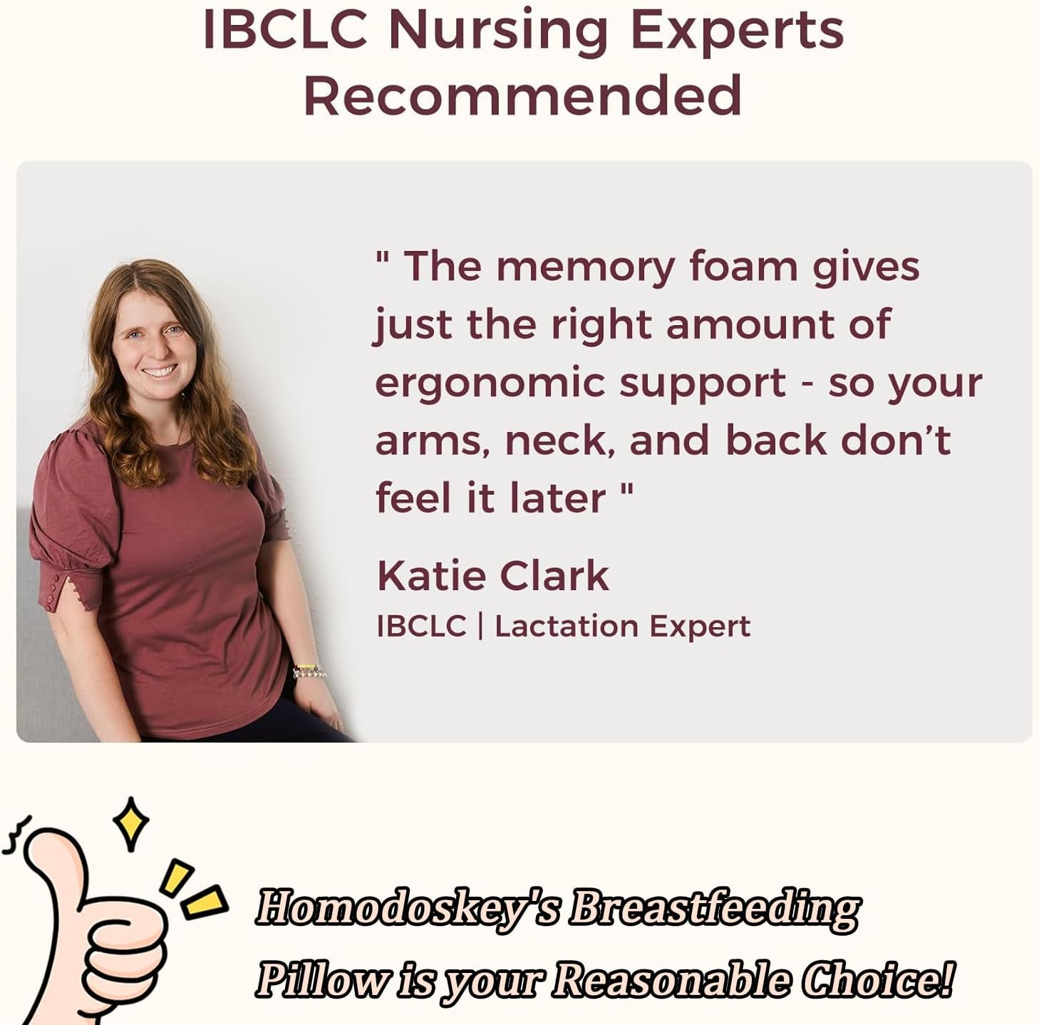 Memory Foam Breastfeeding Pillow - Safety Fence-Plus Size Nursing Pillow for Ergonomic Comfort & Support-Easier and Healthier Nursing - Fit for All, Removable Cover image number 3