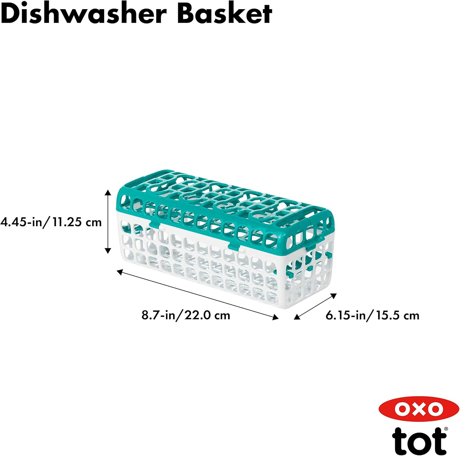 OXO Tot Dishwasher Basket for Bottle Parts & Accessories, Teal, 1 Count (Pack of 1) - Teal image number 5