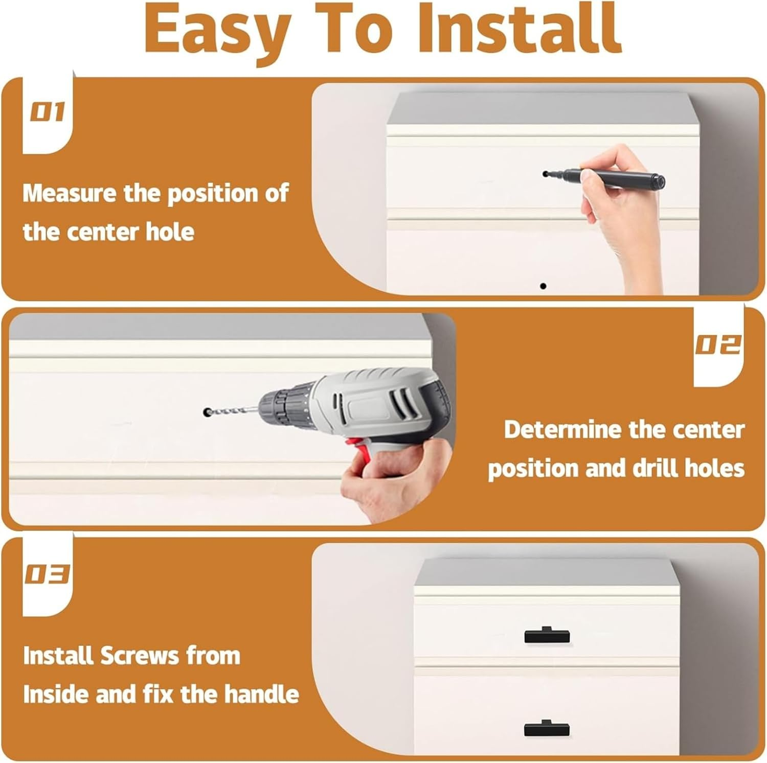 SNOKAY 10 Pack Matte Black Square T Cabinet Pulls Single Hole Square Cabinet Handles for Kitchen Cabinet Matte Black Drawer Pulls, 5CM Length image number 6