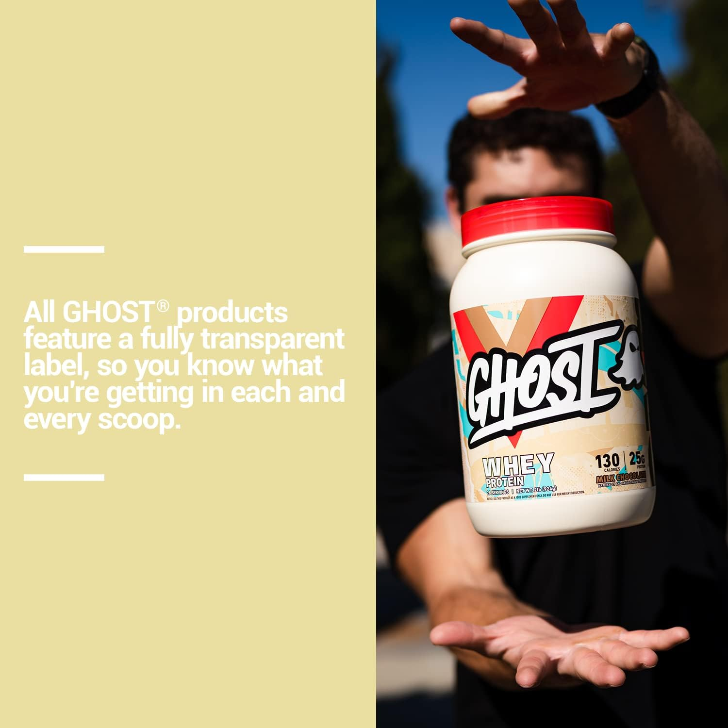Ghost Milk Chocolate Whey Protein Powder 907 G image number 4