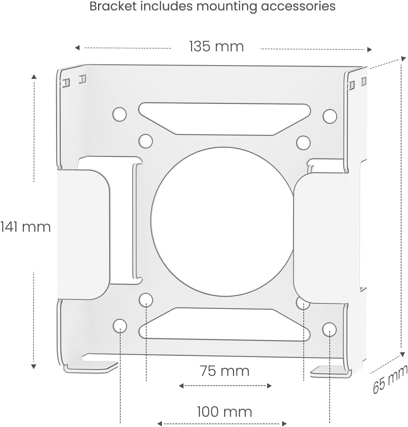 Fasgear VESA Mount for Mac-Mini M4 2024, Pure Aluminum Metal Monitors Mounting Bracket for under Desk with Anti-Theft Function, Wall Mounted VESA Compatible with Mac-Mini M4 Pro 2024(Silver)