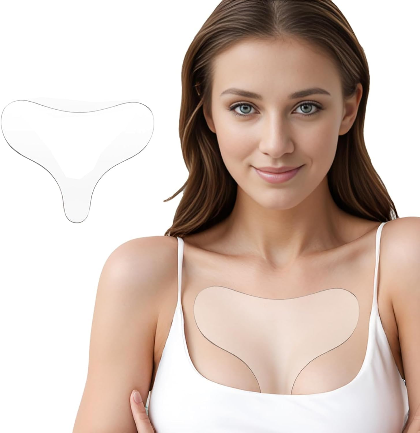 Wrinkle Pads Wrinkles Patches-Resuable Sleep Patches Silicone Paster for Wrinkles, anti Chest Wrinkles from Side Sleeping, Neck & D&eacute;collet&eacute;, Skin Safe Chest Wrinkled Patche (White) image number 3