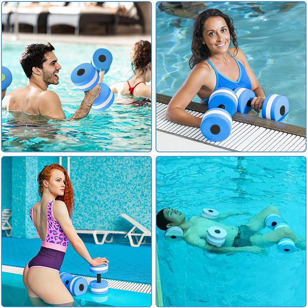 Vivva Aquatic Dumbells Set of 2 Water Dumbells Pool Resistance Water Weight Water Aerobics High-Density Eva-Foam Pool Fitness - Green image number 6