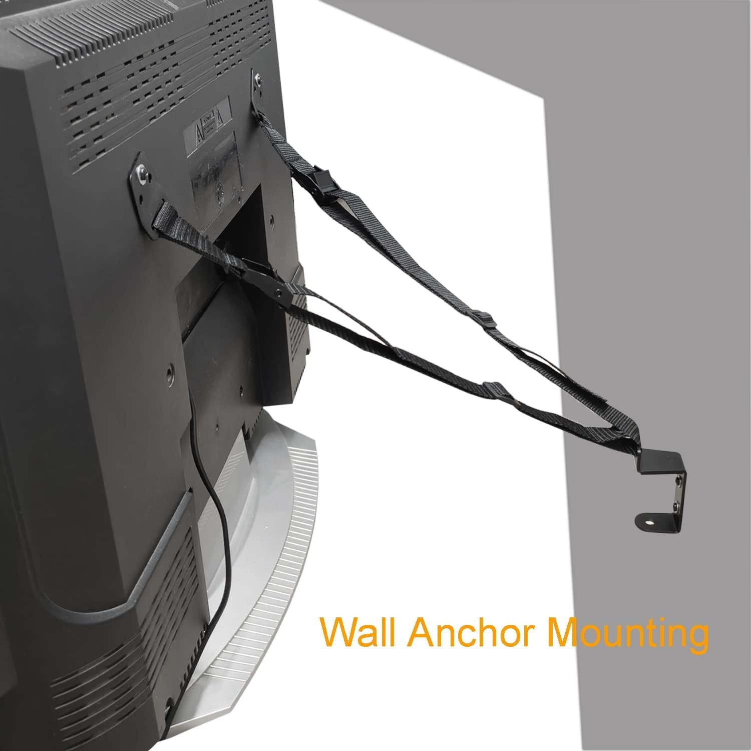 JOLIRSBOX Child Proof TV Safety Straps- TV Earthquake Strap Furniture Anchors Work for Baby Proofing Secures to TV Stand and Walls,Heavy Duty Metal Plate, Adjustable Strap, No Plastic Parts image number 4