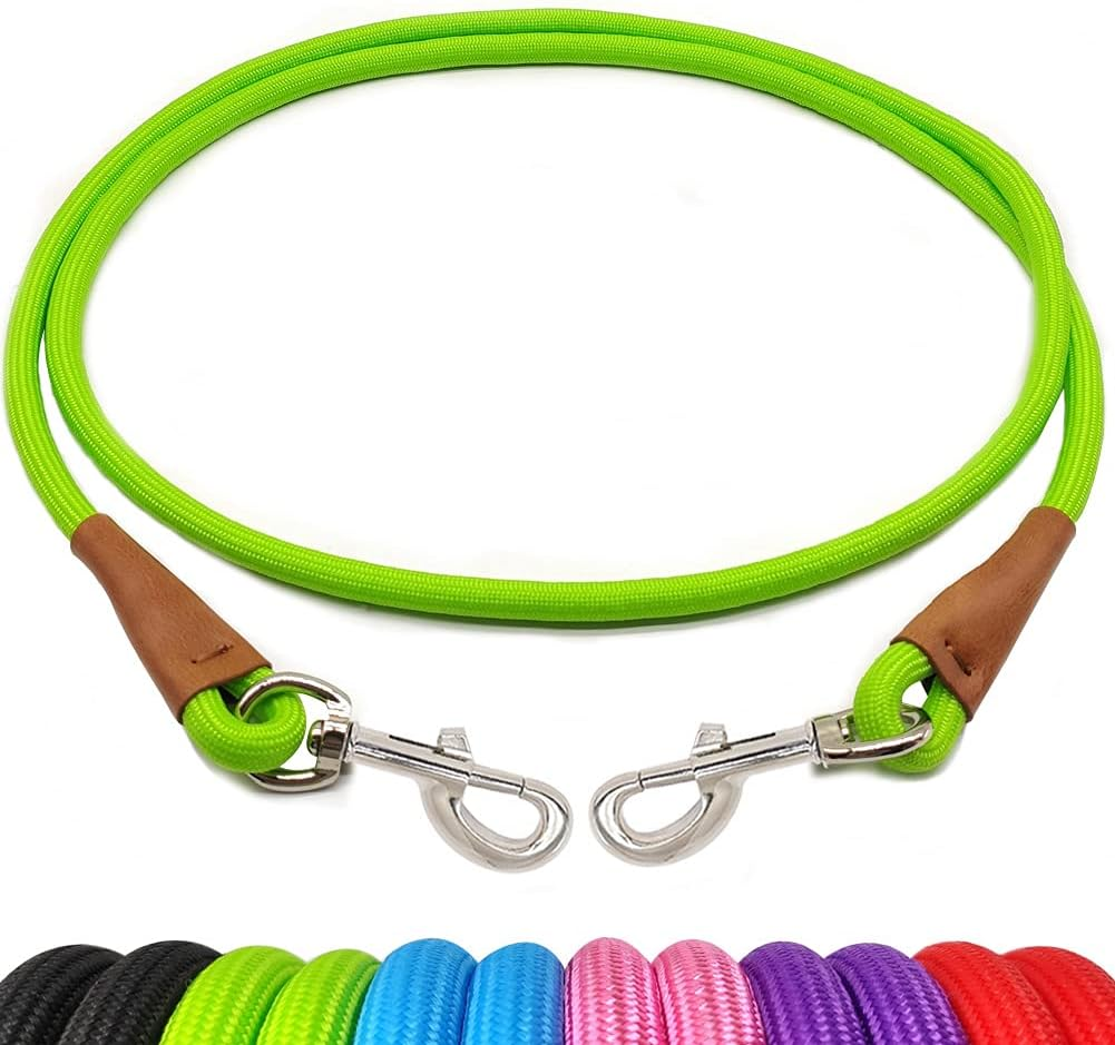 YUCFOREN 6 Foot Dog Tie Out Rope Leash, Training Tie down Heavy Duty Climbing Nylon Basic Leash for Camping, Indoor, Outdoor and Front Yard