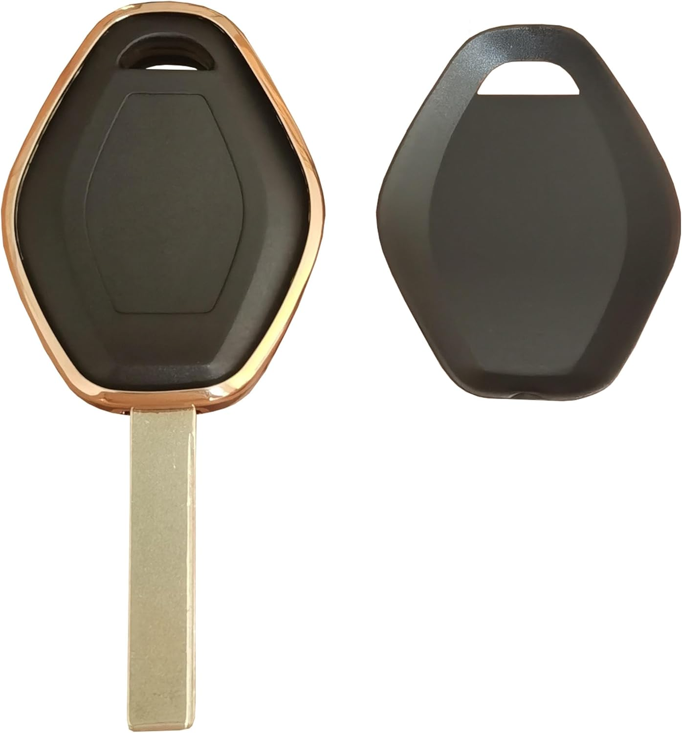 QIXIUBIA for BMW Key Fob Cover Keyless Entry Remote Control Key Case Protector with Keychain Fit for BMW 3 5 7 Series M3 M5 M6 X3 X5 Z3 Z4 Z8 LX8FZV (For BMW B, Black) image number 3