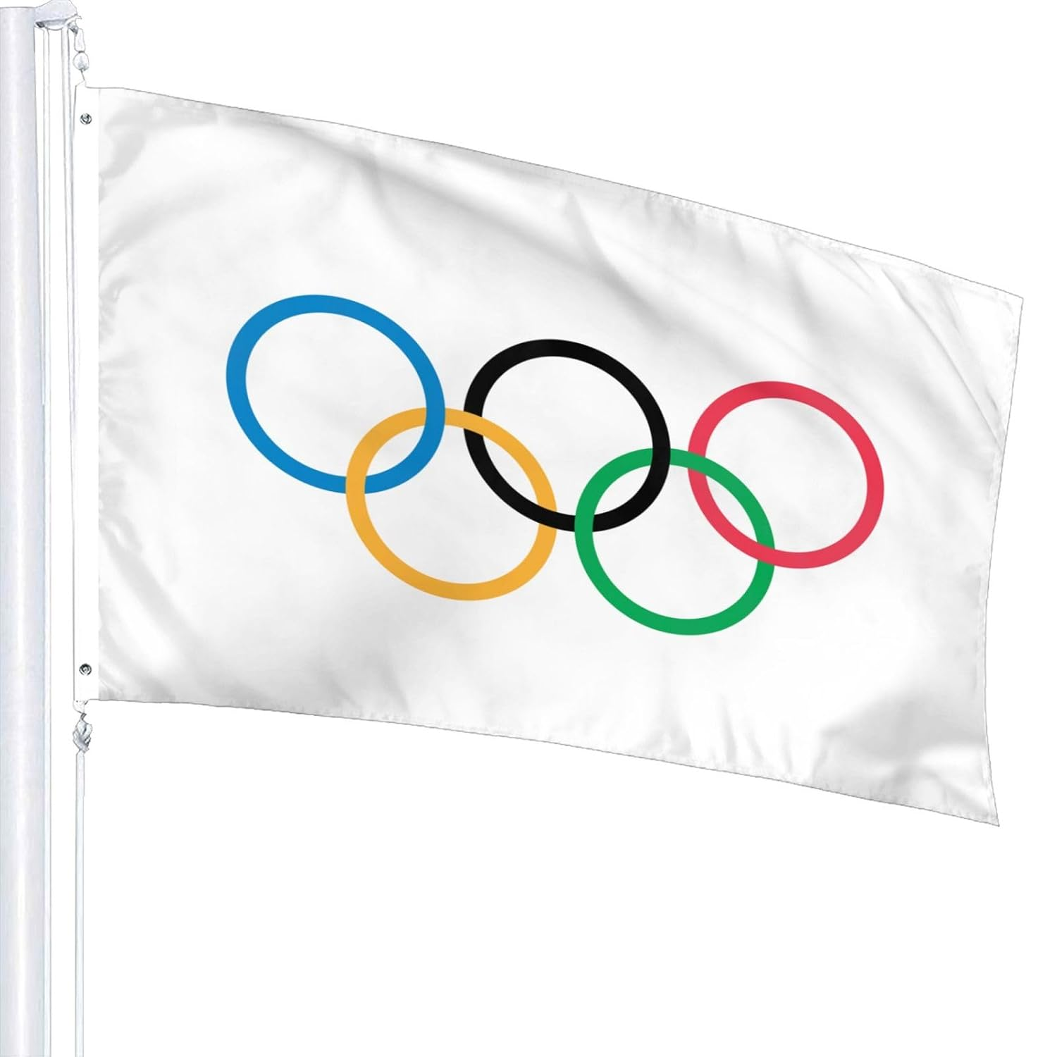 Olympic Flag 3X5 Ft Olympics Decorations 2024 Flags - Indoor and Outdoor Olympic Banner image number 3