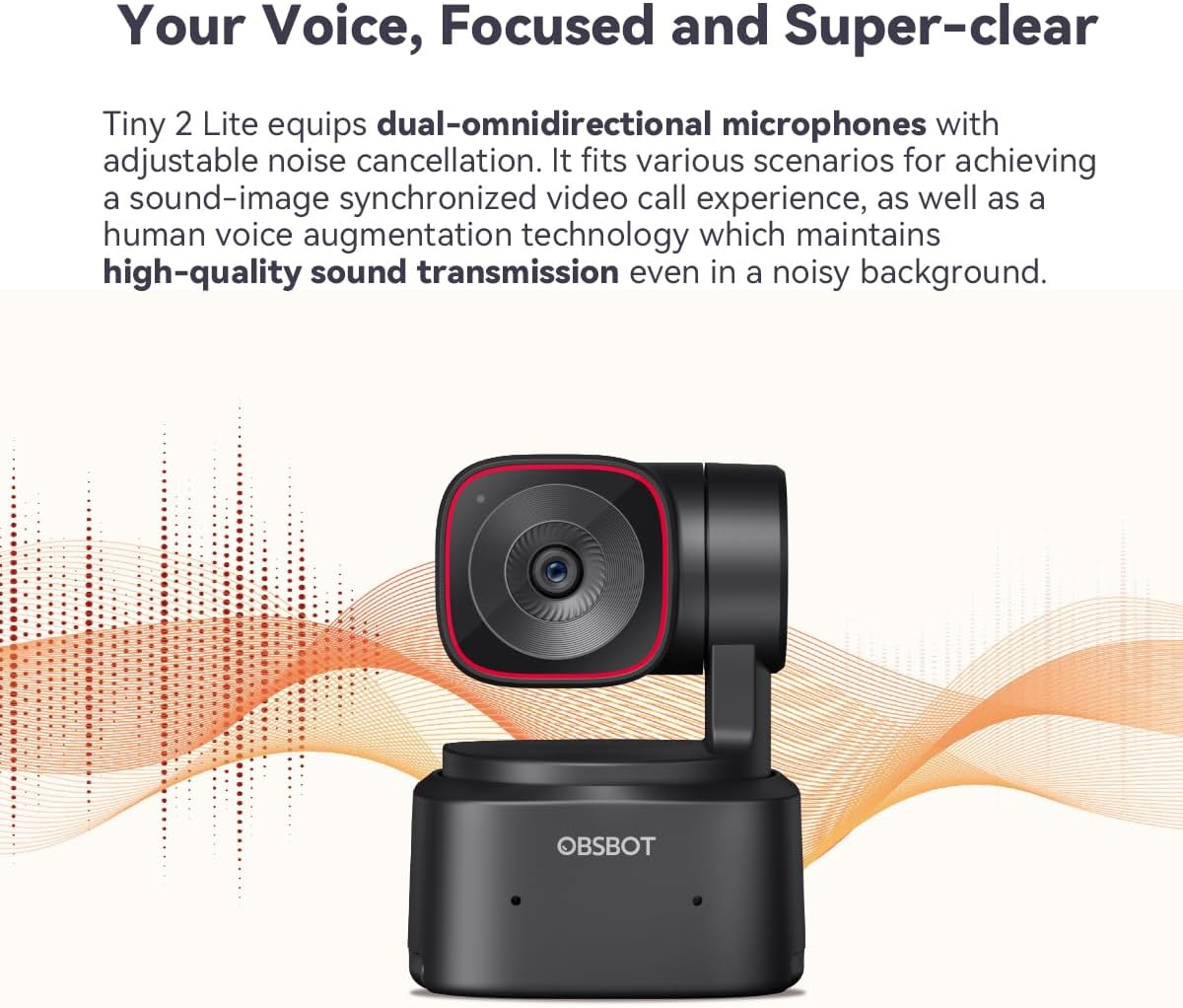 OBSBOT Tiny 2 Lite Ai-Powered 4K PTZ Webcam AI Auto Tracking Stunning UHD 4K Resolution 1/2&rdquo; CMOS Sensor 4X Digital Zoom with Auto Zoom Gesture Control 2.0, W Mini Tripod image number 1