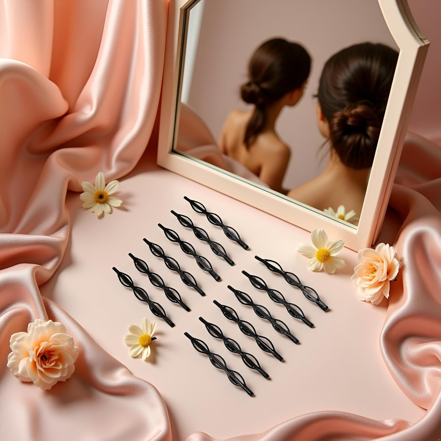 12 Pcs Vintage Hair Pins Mini Black Bobby Pins Fashion BB Clip Invisible Bangs Clip Small Bobby Pins for Women and Girls Decorative Wedding Dainty Accessories Headwear,Hair Accessories image number 6