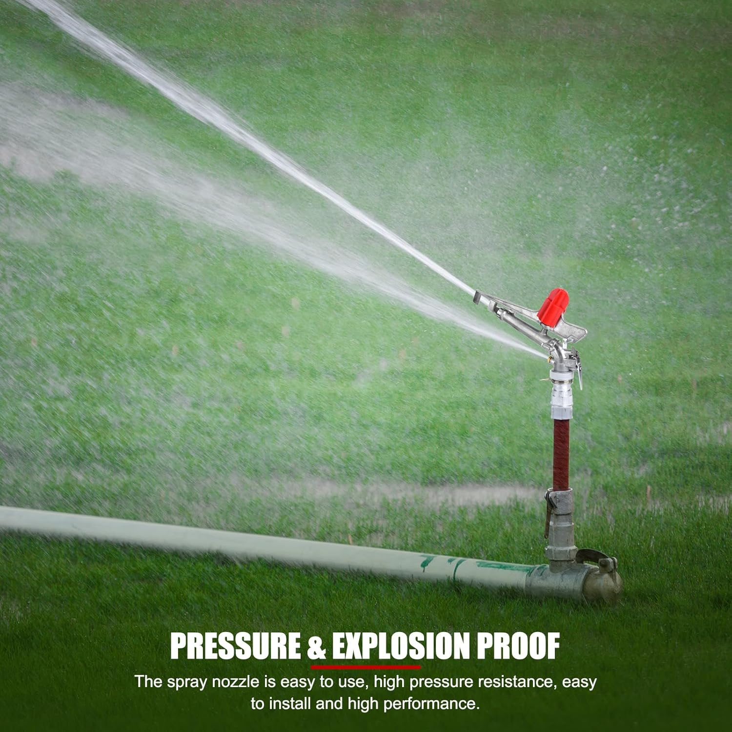EVTSCAN 1.5In DN40 High Pressure Impact Rain Gun Sprinkler, with Dual Nozzle, Adjustable 360 Degree Automatic Rotating, for Covering Large Areas, Agriculture Field Crop Irrigation image number 1
