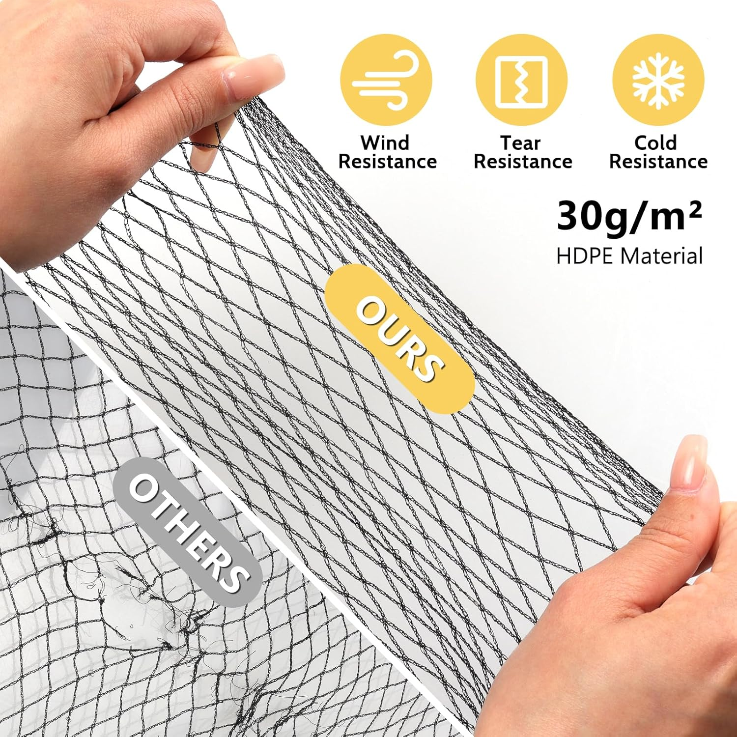 Bird Netting for Garden, 13 X 40 FT Bird Netting for Chicken Coop, Heavy Duty Garden Poultry Net Mesh with Ties and Staples for Fruit Trees Vegetables against Birds, Deer, Squirrels image number 5