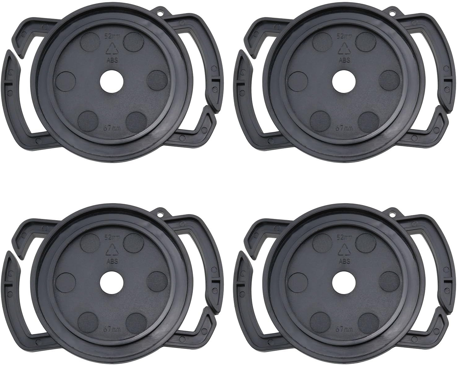Haidong Camera Lens Cap Holder Cap Buckles Black Camera Lens Cap Cover Buckles for 67Mm 58Mm 52Mm Lens Cap Size-4Pcs