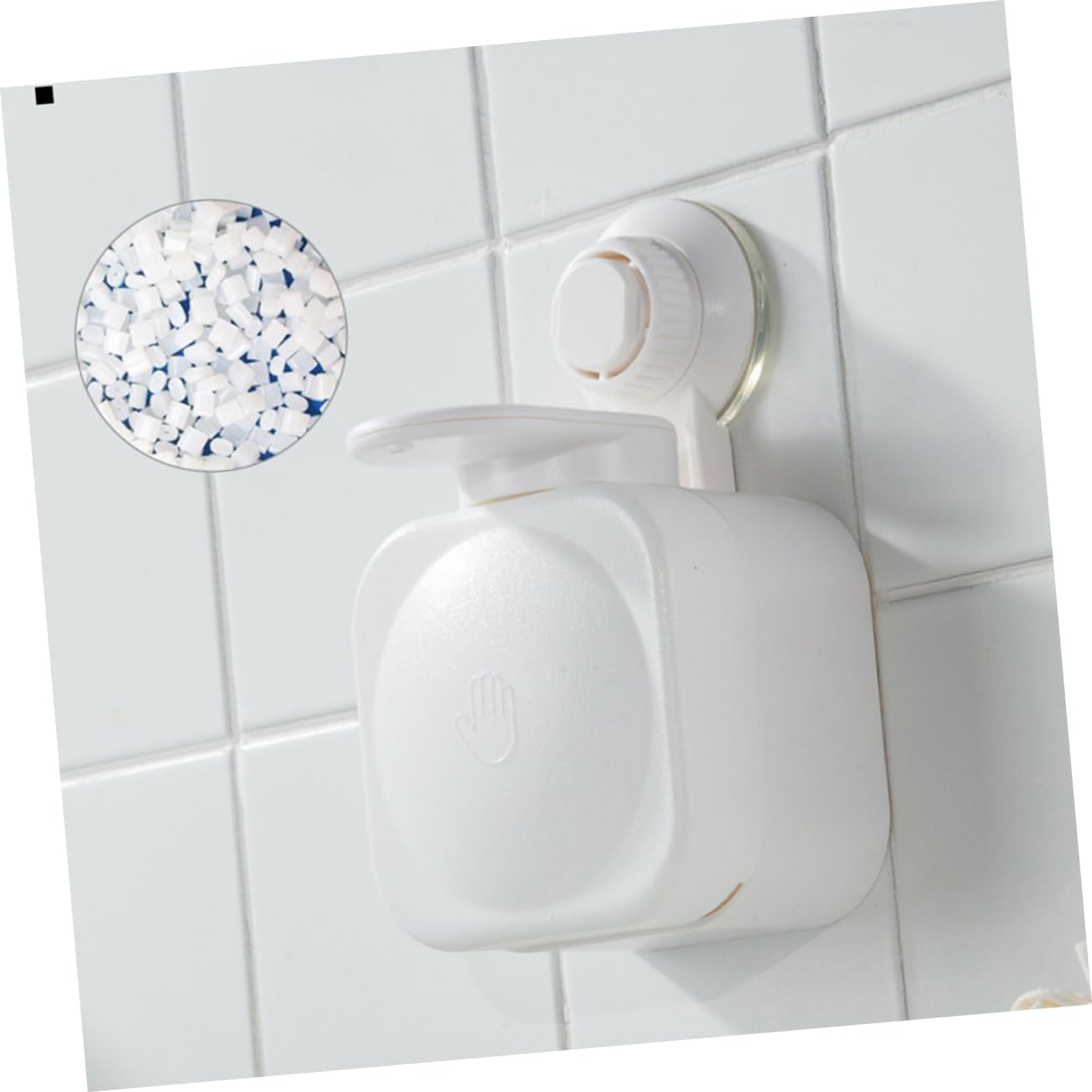 IWOWHERO Wall-Mounted Plastic Soap Dispenser White Refillable Lotion Container Empty Shampoo Bottle Bathroom Shower Toiletries Holder image number 1