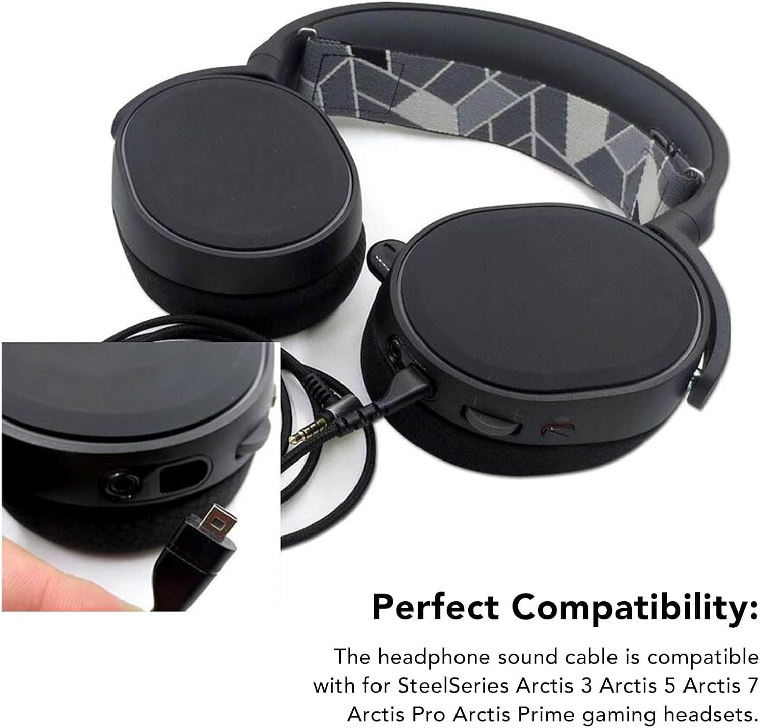 Replacement Audio Cable for Steelseries Arctis 3 Arctis 5 Arctis 7 Arctis Pro Arctis Prime Gaming Headsets, 4.9Ft OFC Cores Independent Shielding Audio Cord Cable image number 5