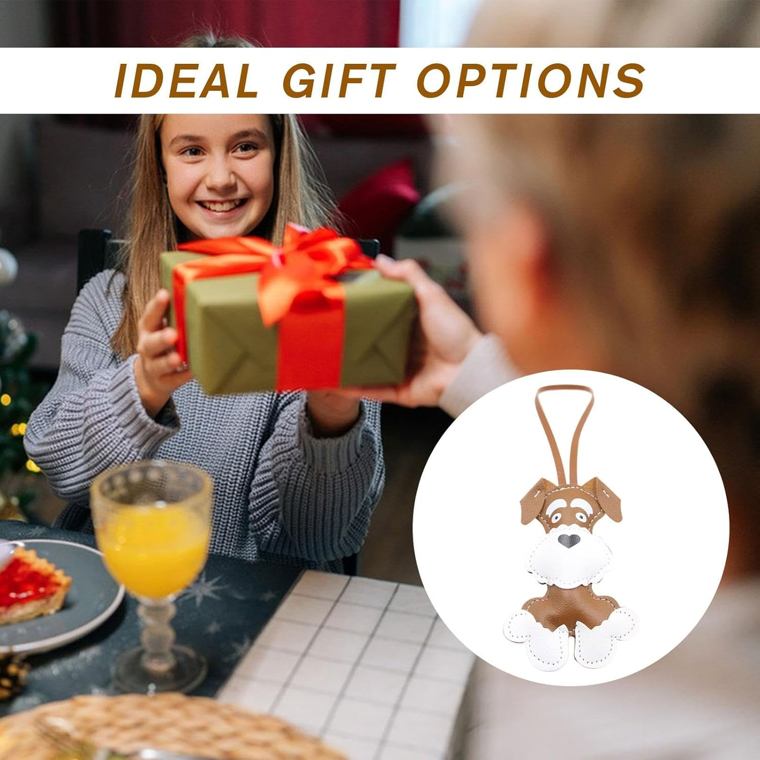 Leather Pet Bag Charm, Dog Backpack Charm, Dog Shape Trailer for Bag | Creative Accessory Puppy Pu Leather Wallet Bag Bag Smart Compound Bag Pendant image number 5