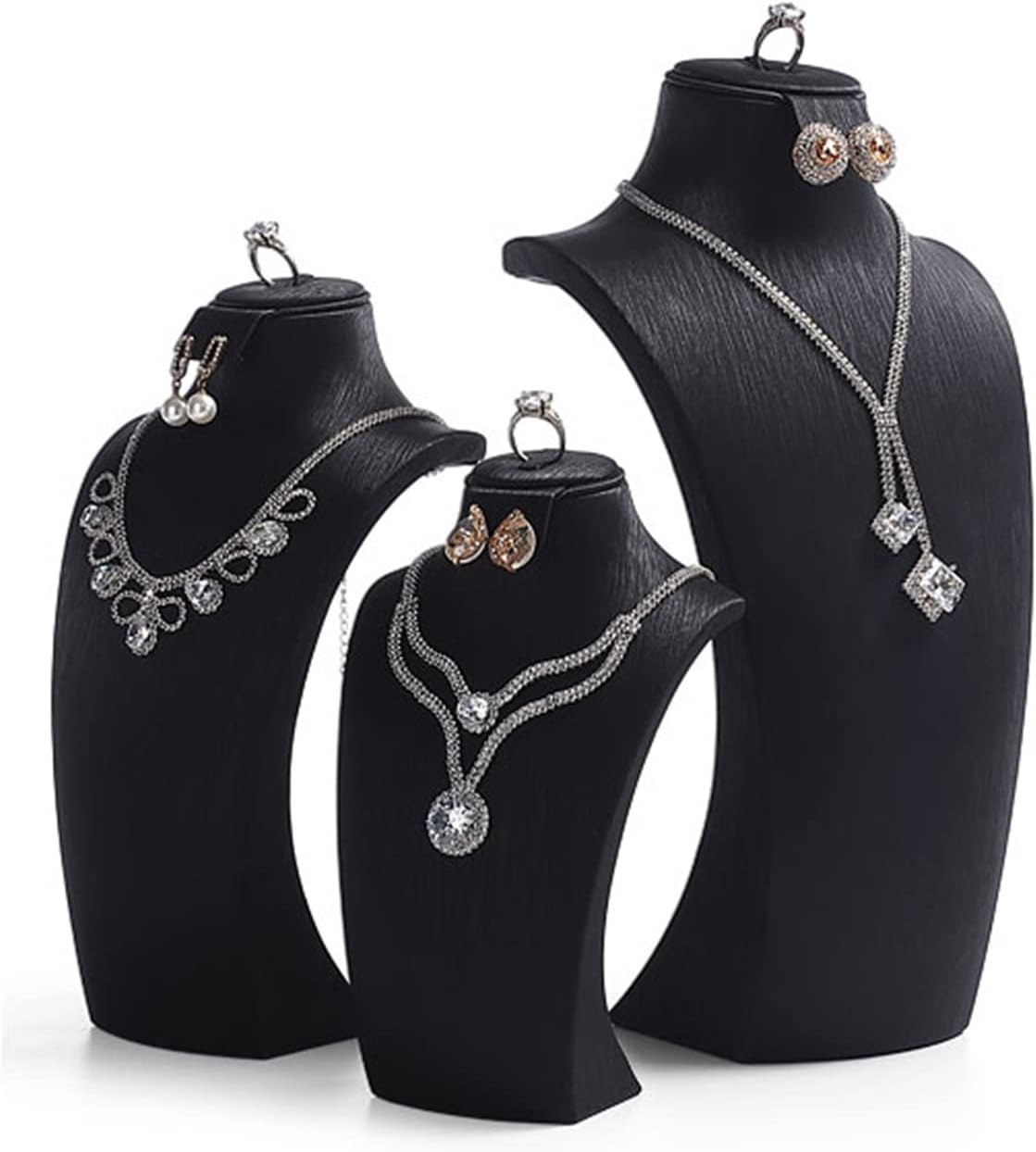 Jewelry Stand Jewelry Bust Display Necklace Bust Stand Holder Chain Storage Display Mannequin Bust Home Organisation Jewelry Organizer Girls Women Jewelry Holder Jewelry Display (Color : Black, Size image number 5