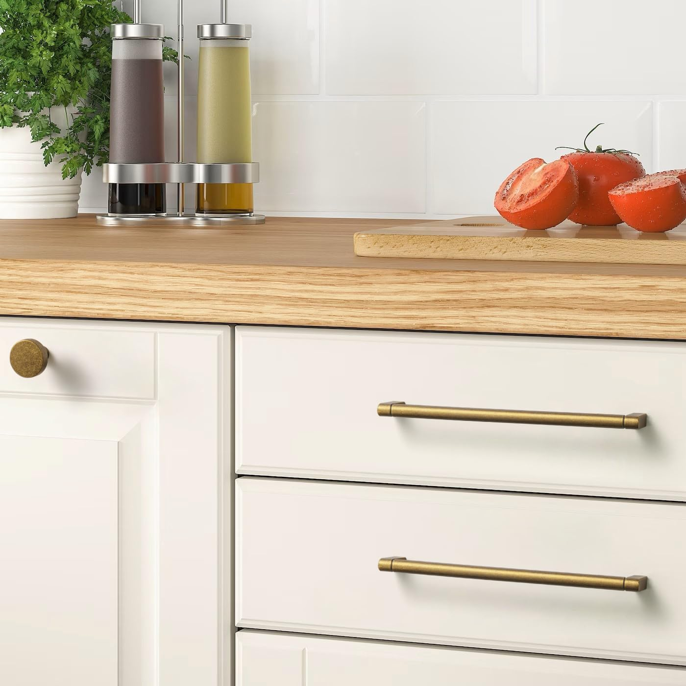 Goo-Ki 6 Pack Cabinet Knobs Antique Brass Drawer Knobs - Solid Zinc Alloy Single Hole/Screw Vintage Bronze Bar Cabinet Pulls Handles Retro Brass Kitchen Hardware image number 3