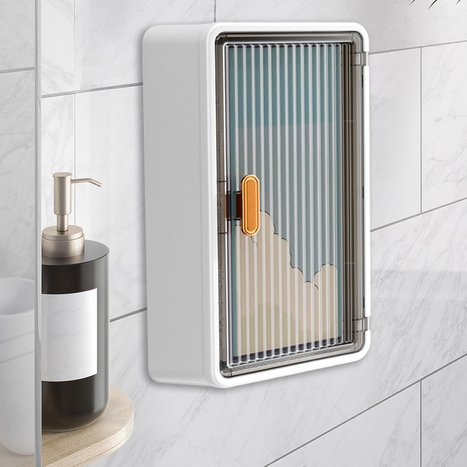 Tissue Paper Holder for Bathroom,Wall Mount Tissue Holder Organizer - Bathroom Accessories Storage Organizer for Shower Sponge Wet Wipes Toiletries Organization Kitchen Bedroom Apartment - Partition Type image number 2