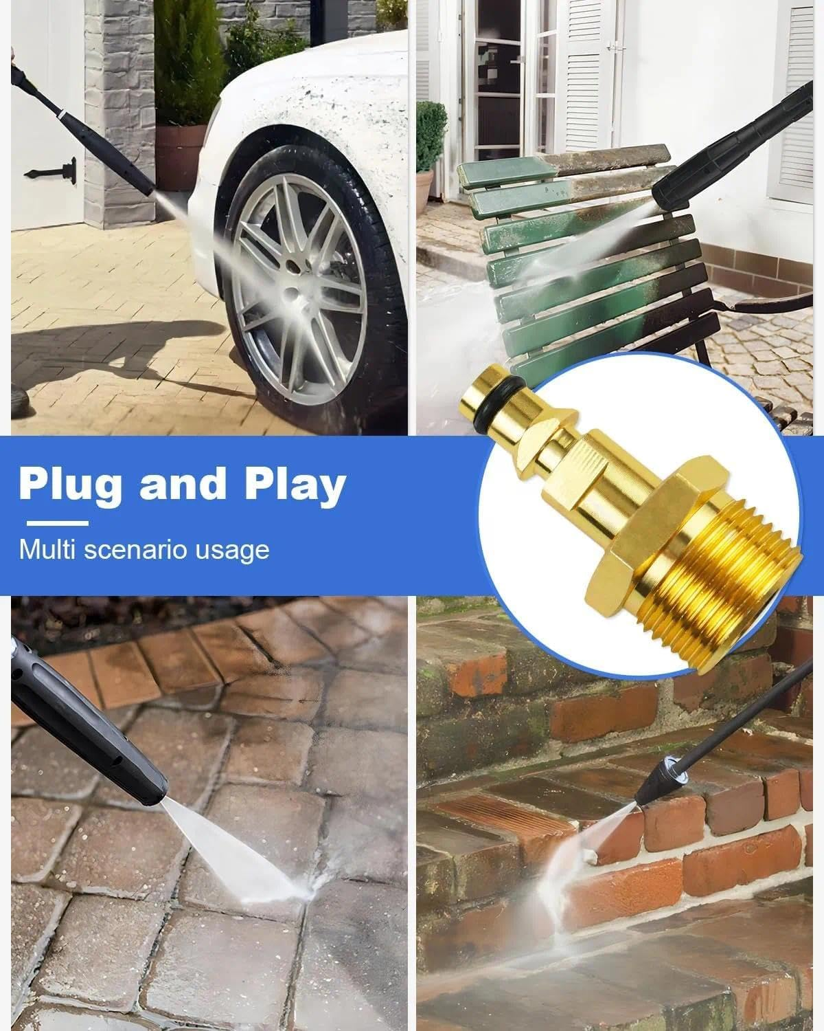 Pressure Washer Quick Connect Fittings Adapter Male M22 14Mm, Fit for Karcher Power Pressure Washers K2 K3 K4 K5 Trigger Gun