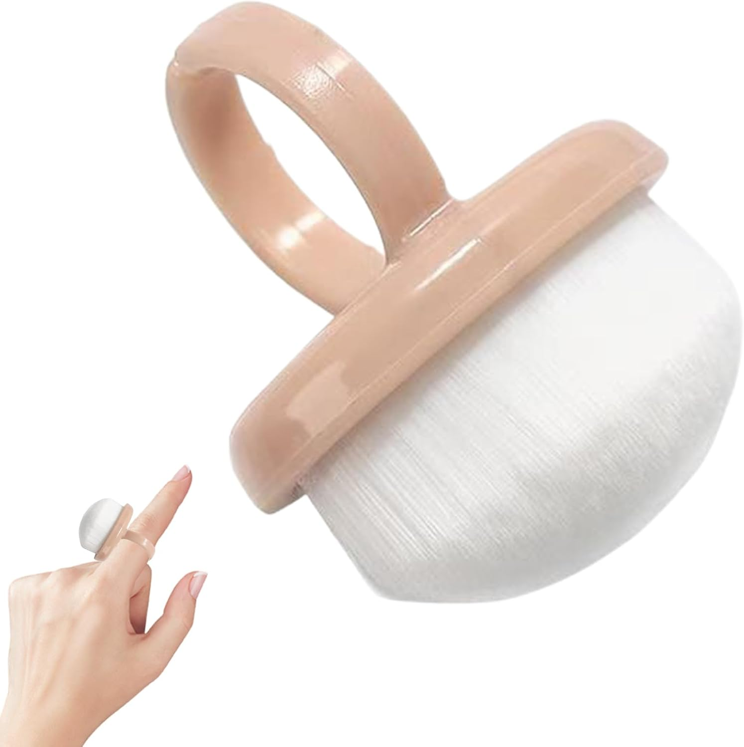 Nail Dust Brush with Finger Ring, Manicure Brush for Cleaning Nails, Portable Nail Care Accessories for Travel, Salon, Indoor and Outdoor