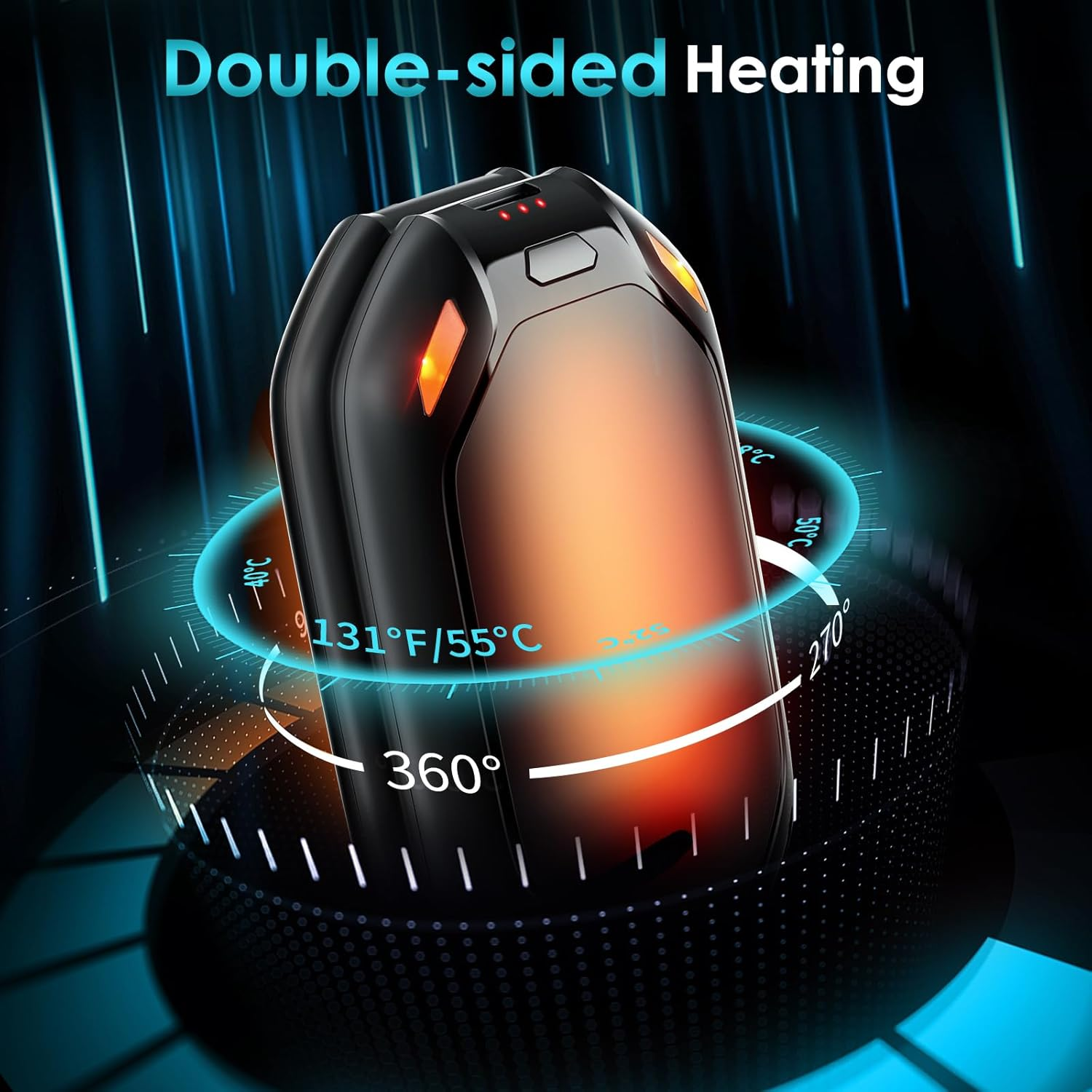 Hand Warmers Rechargeable, 2 Pack Reusable Handwarmers 6000Mah Hot Hands 10Hrs Long Lasting, 3 Heat Levels Electric Hand Warmer, Portable Pocket Heater Outdoor Activities, Winter Gift Women Men Kids image number 3