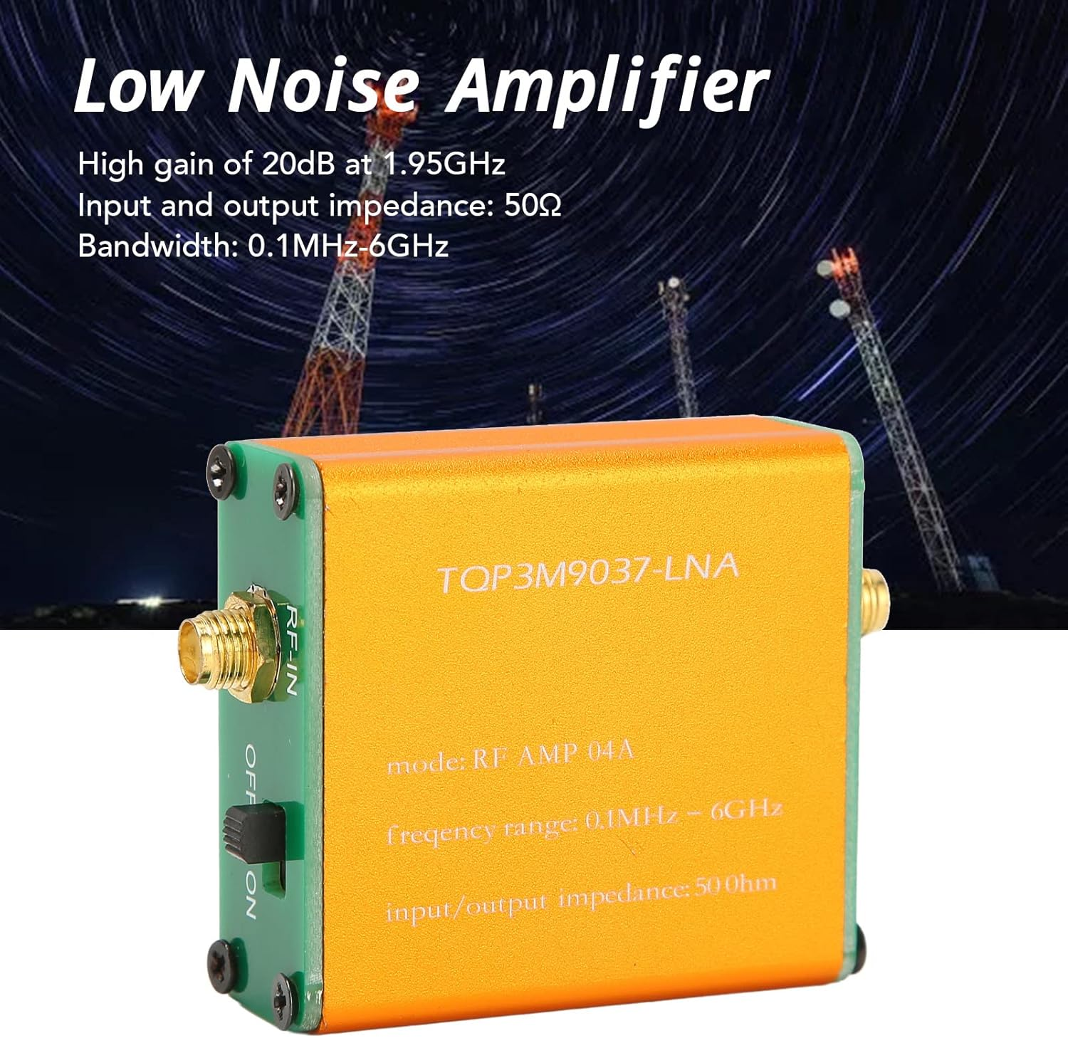 Low Noise Amplifier, 0.1Mhz-6Ghz Full Band Ultra Low Noise Amplifier Module, 20Db High Gain LNA. (Battery Not Included) image number 3