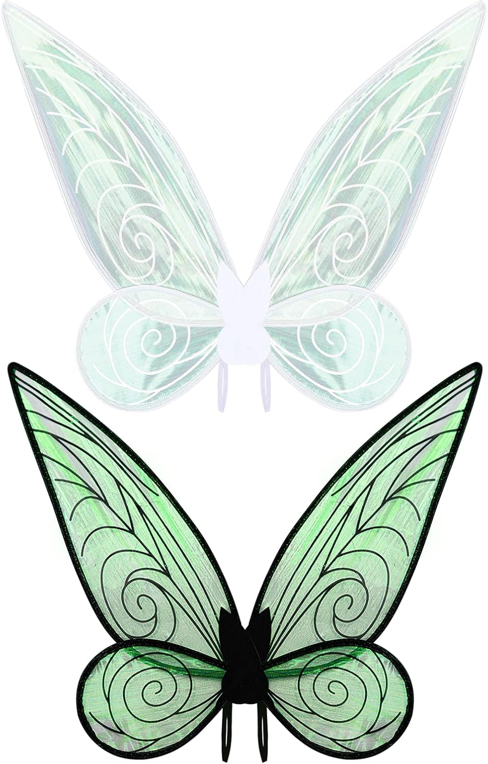 2Pcs Adult Fairy Wings, Sparkling Sheer Butterfly Wings for Adults Birthday Halloween Costume Dress up for Kids Girls Women image number 3