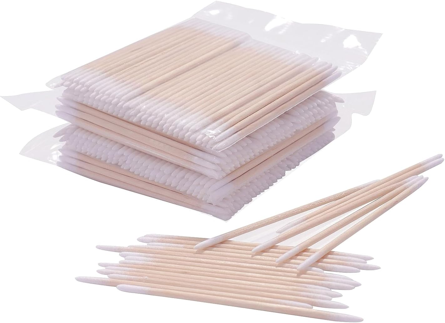 1000Pcs Double Side Precision Tip Cotton Swabs with Wooden Sticks, Pointed Tip Cotton Swabs for Nail Polish Touch Up, Disposable Makeup Applicators, Cotton Sticks for Makeup image number 5