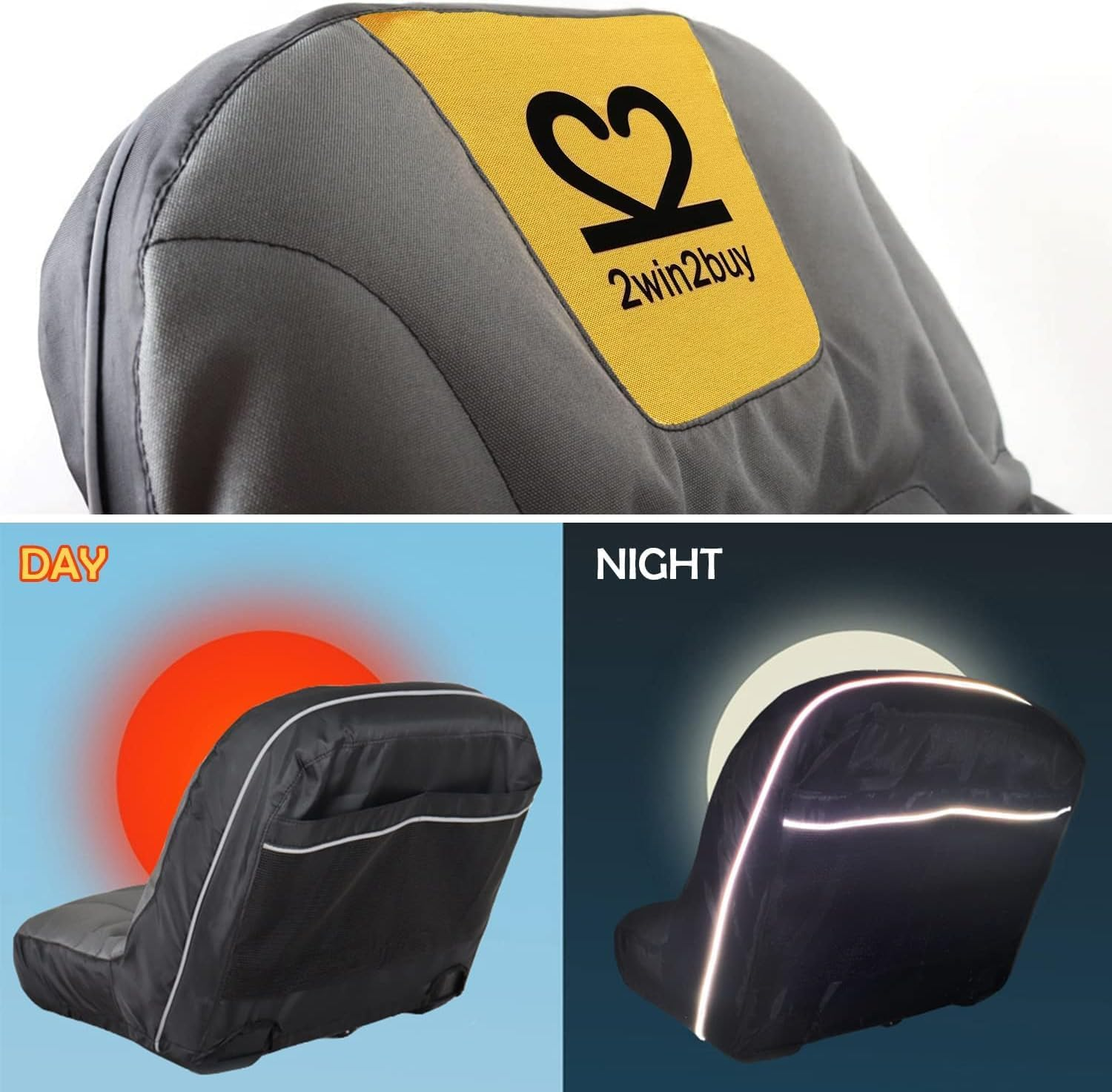 Riding Lawn Mower Seat Cover, Heavy Duty 600D Polyester Oxford Tractor Seat Cover with Padded Cushion Surface, Durable Waterproof Seat Cover Fits Craftsman,Cub Cadet,Kubota Lawn Mower Tractor image number 5