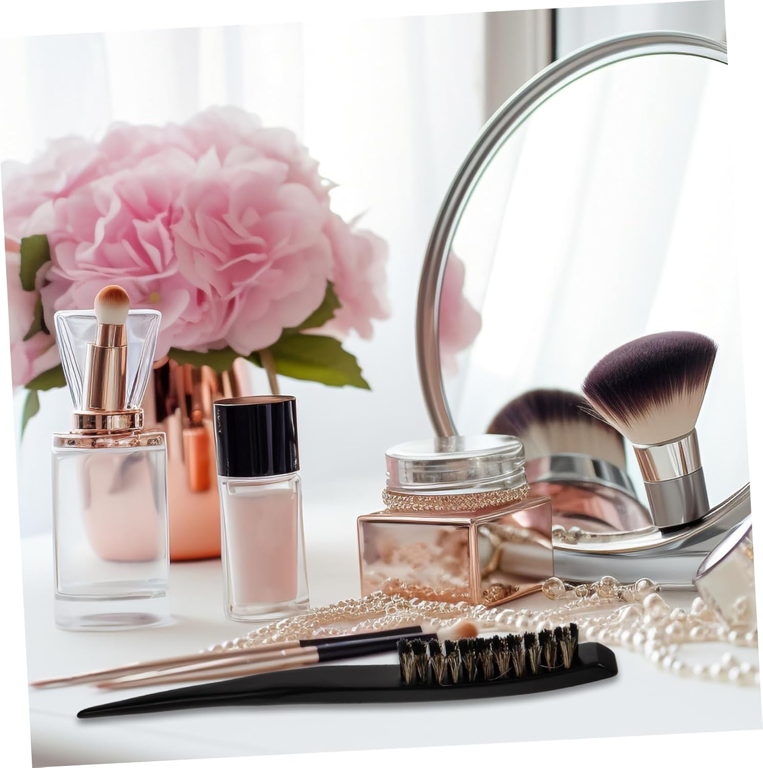 Beavorty Hair Slick Brush Women Slick Back Brush Bristle Brush Slick Back Hair Brush Teasing Brush Thin Hair Brush Hair up Bristle Hair Smooth image number 1