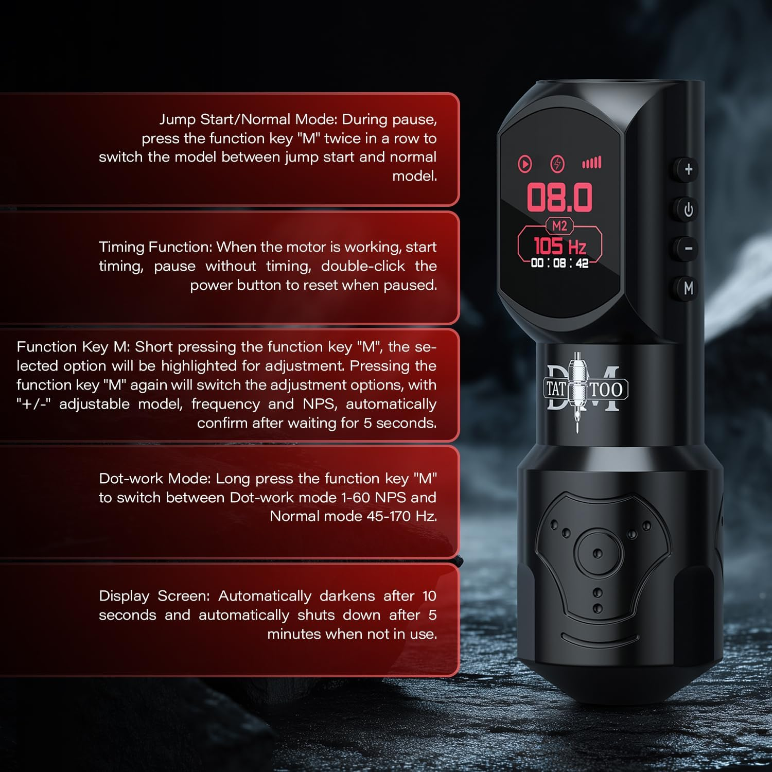 Tattoo Machine with (Black) - Black image number 4