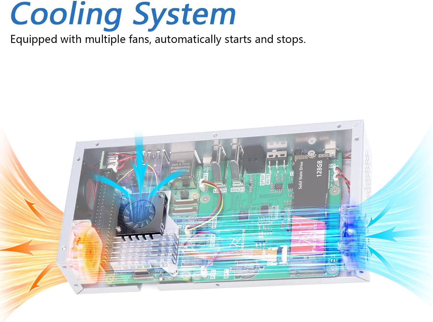 Freenove Computer Case Kit for Raspberry Pi 5 (NOT Included), 128GB M.2 Nvme SSD 800 Mb/S, 5 MP Camera, 0.96 Inch OLED Screen, Built-In Stereo Speakers, 3.5 Mm and Optical Audio (S/PDIF)