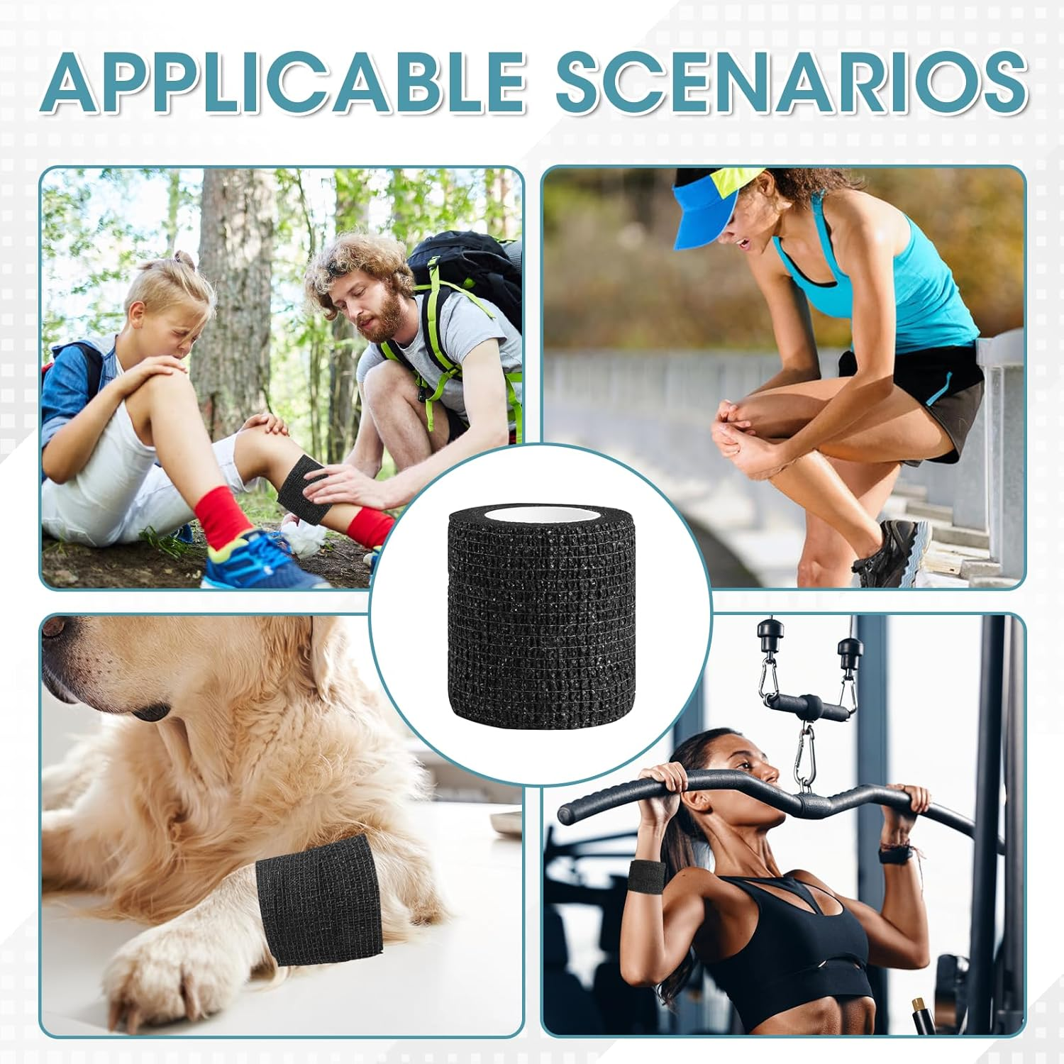 10 Rolls Weightlifting Thumb Hook Grip Cotton - 5Cm X 4.5M Stretchy Gym Tape for Crossfit, Powerlifting & Weight Training - Tearable No Residue Thumb Tape - Protects Thumbs & Wrists during Workouts image number 4