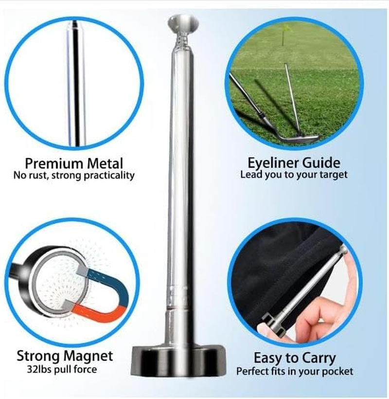 HH-GOLF Golf Alignment Rods, Golf Alignment Stick Corrector Lie Angle Tool, Golf Swing Training Aids Aiming Stick - Golf Club Face Aim, Visualize and Align Your Golf Shot image number 1