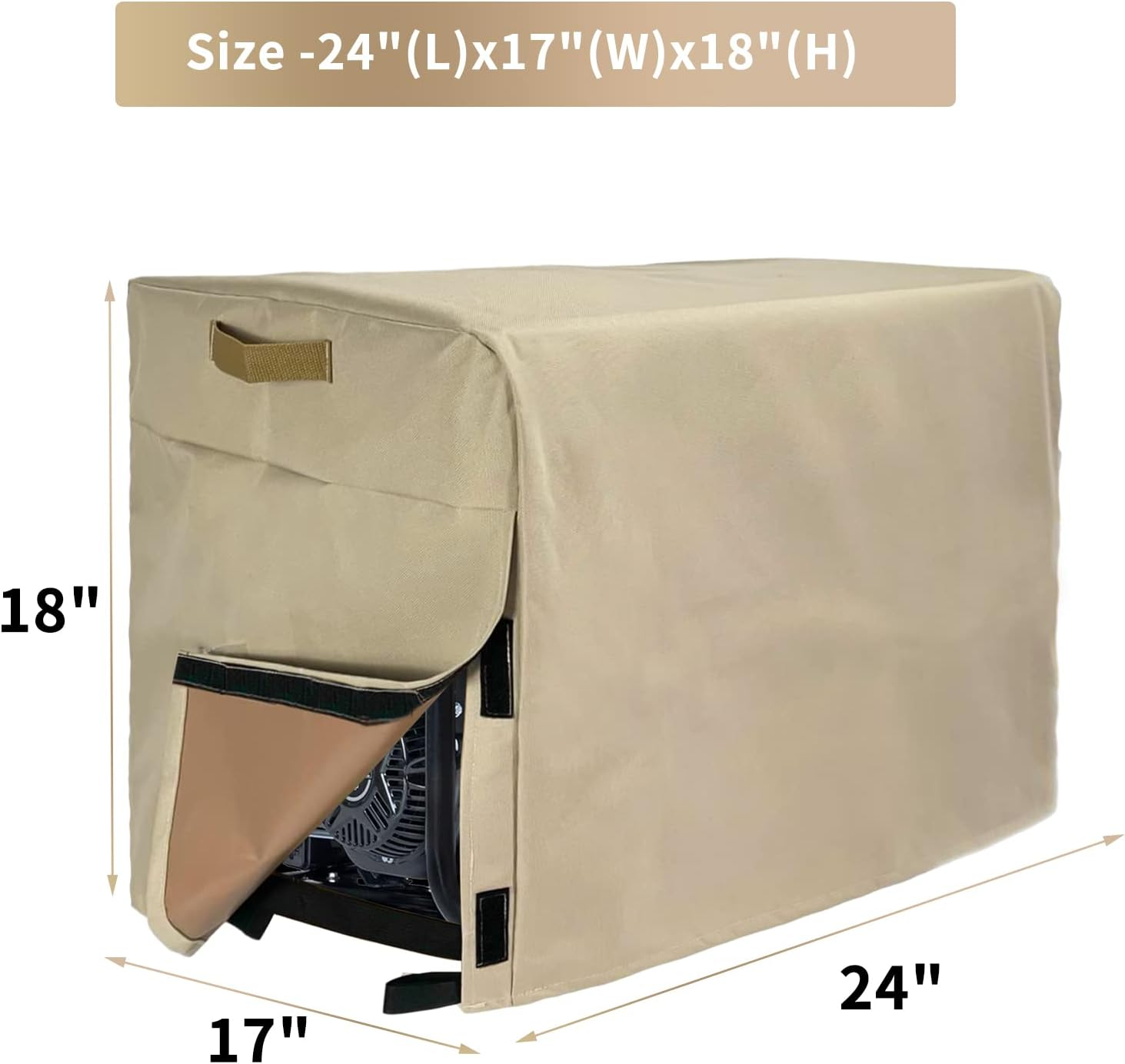 Generator Cover Waterproof 24 X 17 X18 Inch, Heavy Duty 600D Polyester Universal Generator Cover for Portable Generators DS4000S/ Predator 3500/Predator 4375/Eu3000Is image number 6