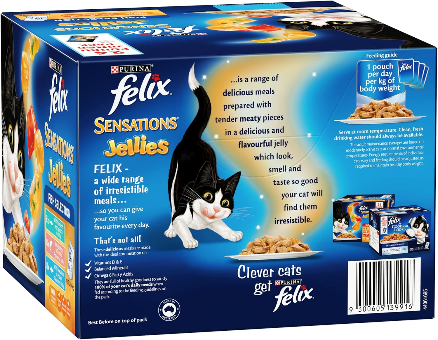 FELIX Sensations Adult Wet Cat Food Fish Selection Jellies 48X85G image number 1