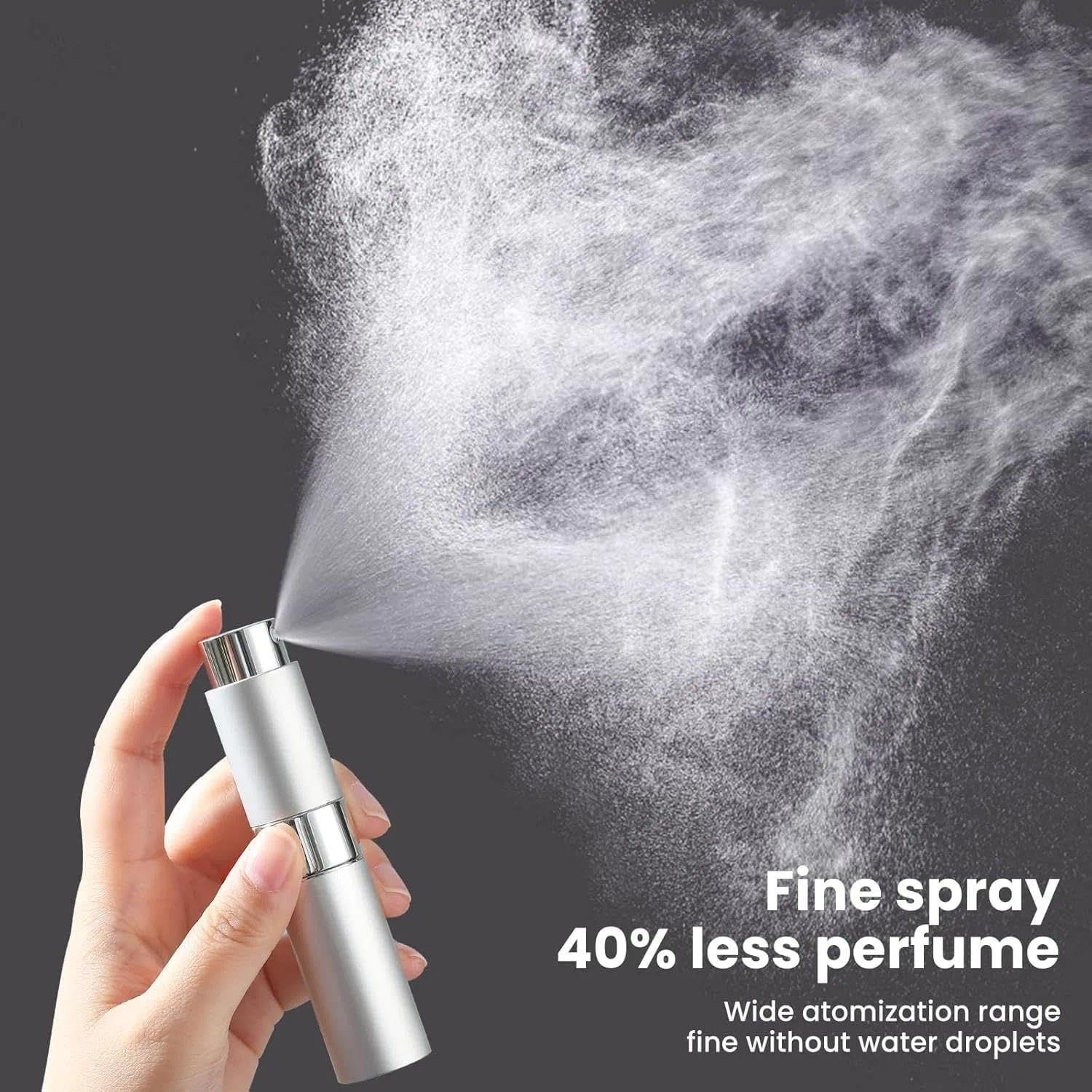 Small Spray Bottle Refillable 8 Ml Mini Perfume Atomizer &ndash; Aluminium Shell and Glass Inner Container, TSA Carry-On Approved Travel Size Empty Small Spray Bottle 2 Pack(Pink&Silver) &ndash; Ruibex image number 2